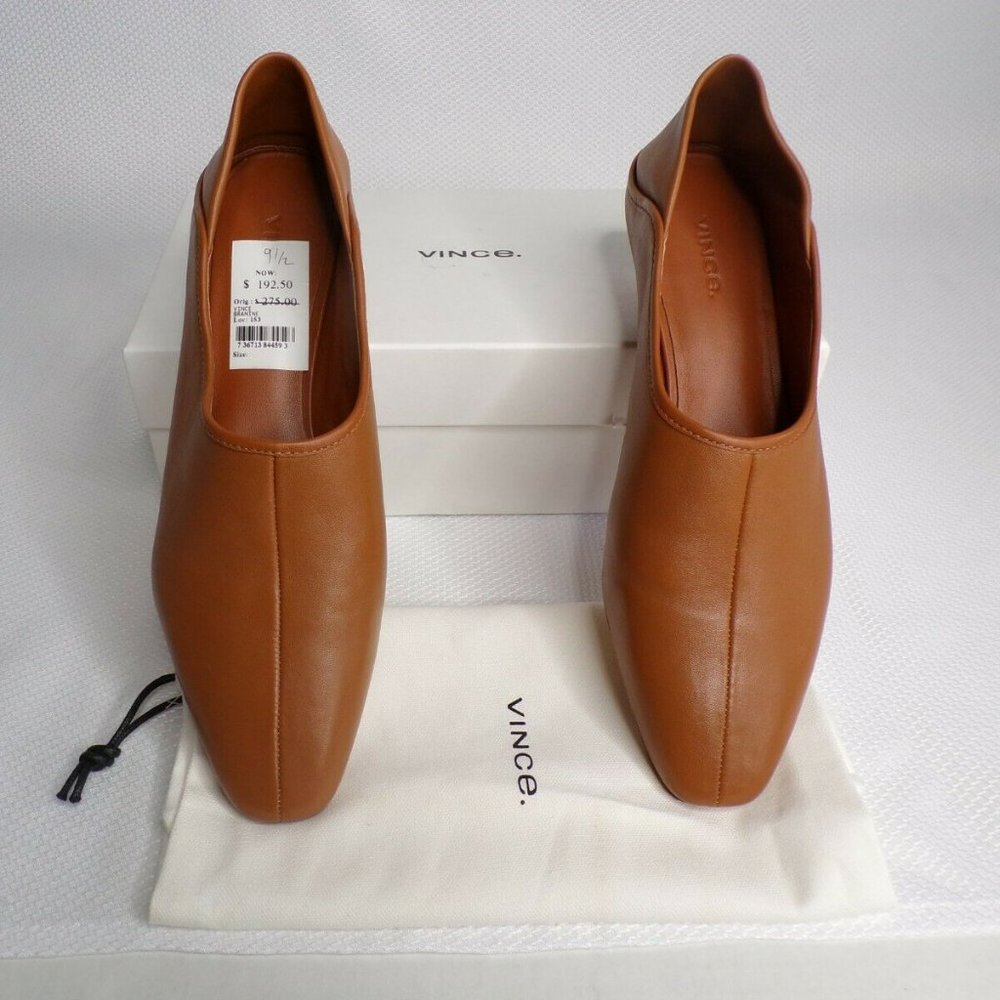 New Vince Branine Ballet Flat Cuoio - Size 9.5